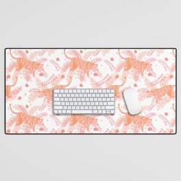 Orange and pink tiger Desk Mat