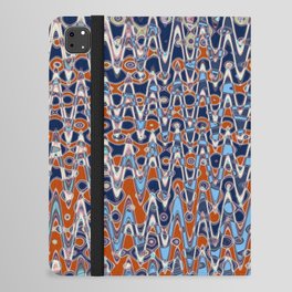 Distorted Red And Blue Pattern iPad Folio Case