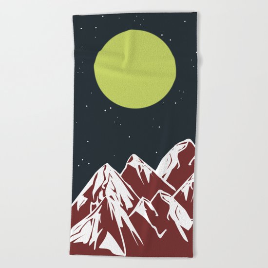 galactic mountains Beach Towel