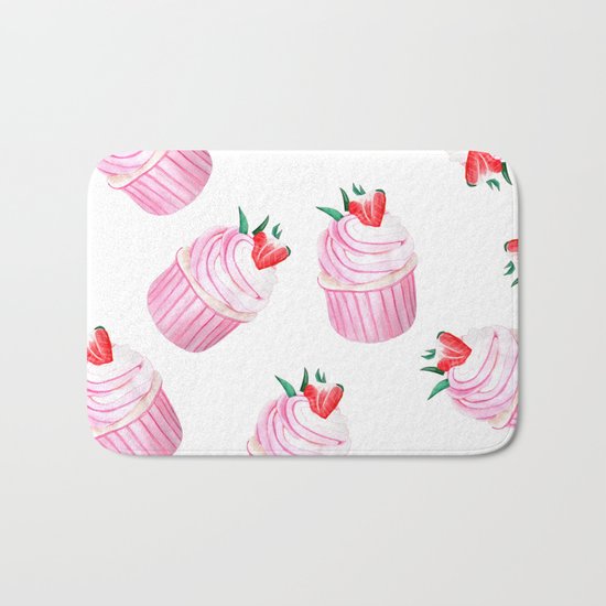 Strawberry Cupcakes Bath Mat