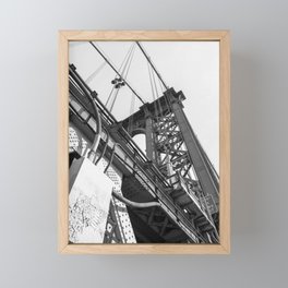 Manhattan Bridge Black and White | New York City | Travel Photography Framed Mini Art Print