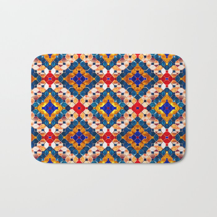 Heritage Oriental Traditional Andalusian Moroccan Zellige Tiles Style Bath Mat