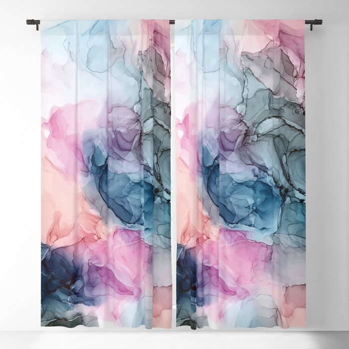 Heavenly Pastels: Original Abstract Ink Painting Blackout Curtain