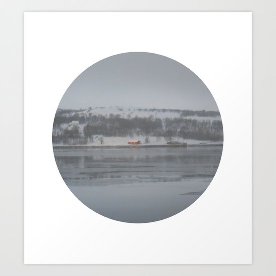 Telescope 6 cabin across the water Art Print