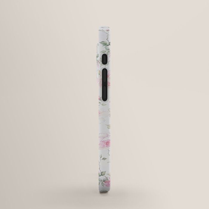 Elegant blush pink white vintage rose floral
