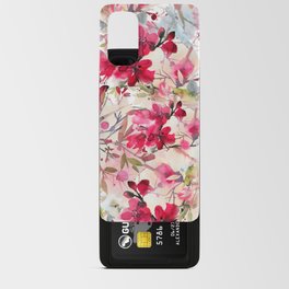 Watercolor splatters fuchsia green pink blue floral Android Card Case