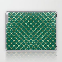 Gold Green Scales Pattern Laptop Skin