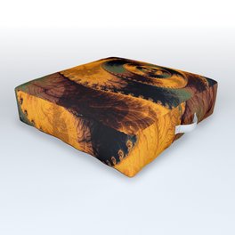 Copper Fractal Art and Home Decor Outdoor Floor Cushion