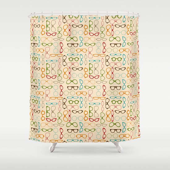 Retro glasses Shower Curtain