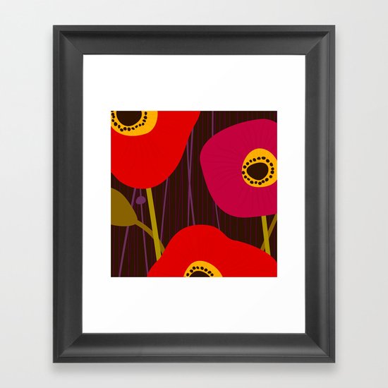 Red Poppy Flowers by Friztin Framed Art Print