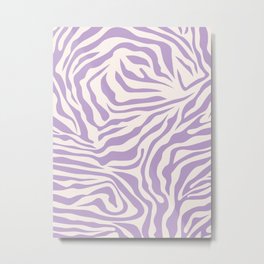 Zebra Print Purple Lilac Lavender Zebra Stripes Wild Animal Print Zebra Pattern Preppy Modern Decor Metal Print