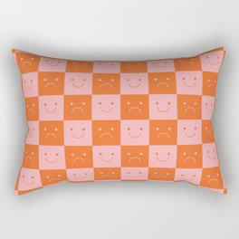 Plaid of Emotions pattern orange Rectangular Pillow
