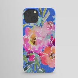 peony bouquet in vivid blue iPhone Case