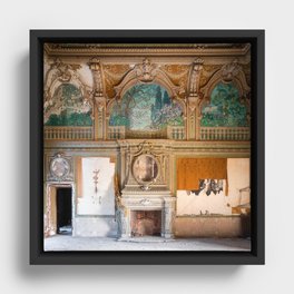 Stunning Abandoned Villa with Fireplace Framed Canvas