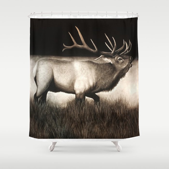 Bull Elk Shower Curtain