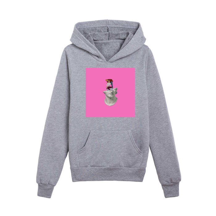 overthinking 2 pink Kids Pullover Hoodie