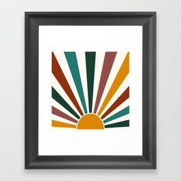 Multicolor retro Sun design 7 Framed Art Print