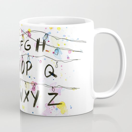 Stranger Things Alphabet Wall Christmas Lights Typography Mug