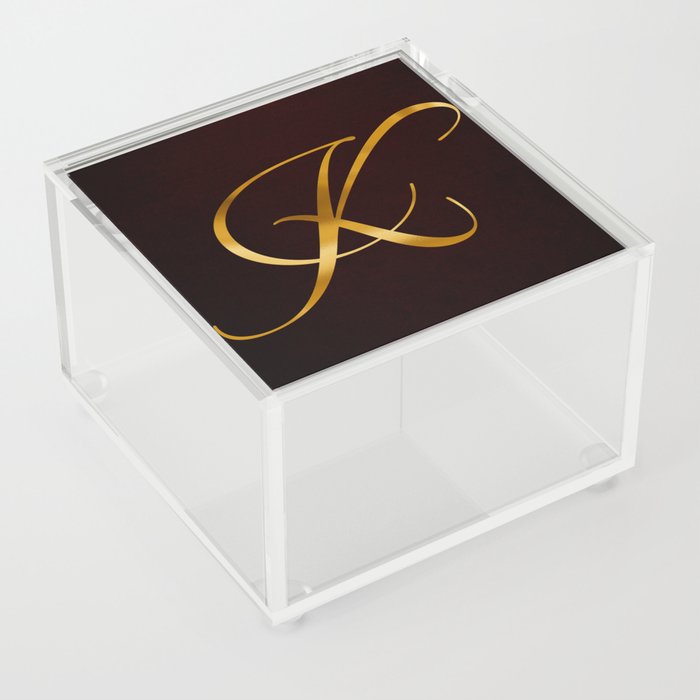 Golden letter K in vintage design Acrylic Box