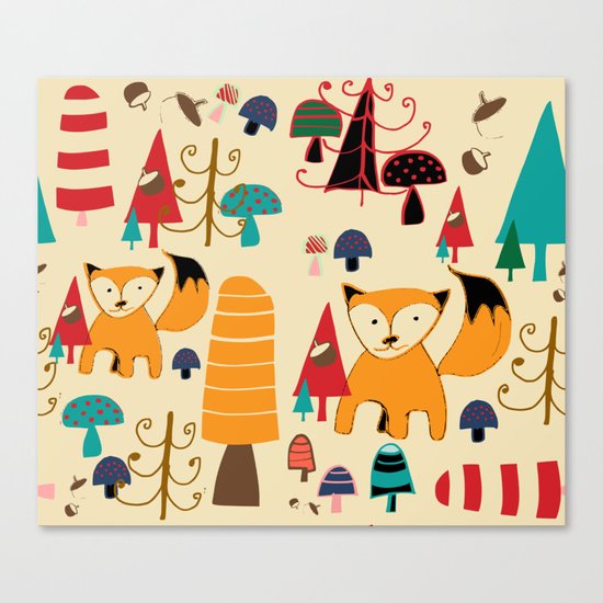 woodland fox Canvas Print