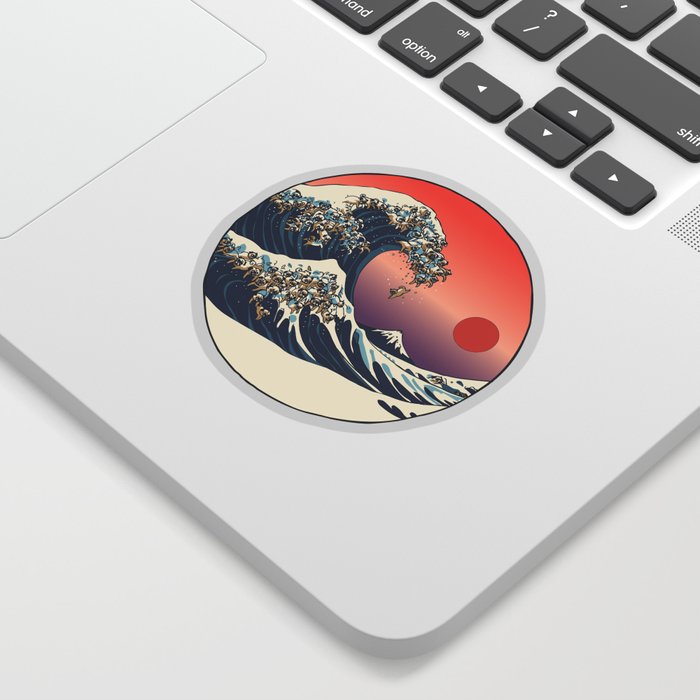 The Great Wave of Pug Sticker