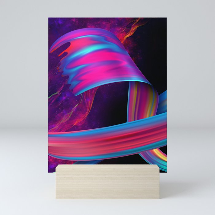 Neon twisted space #1 Mini Art Print
