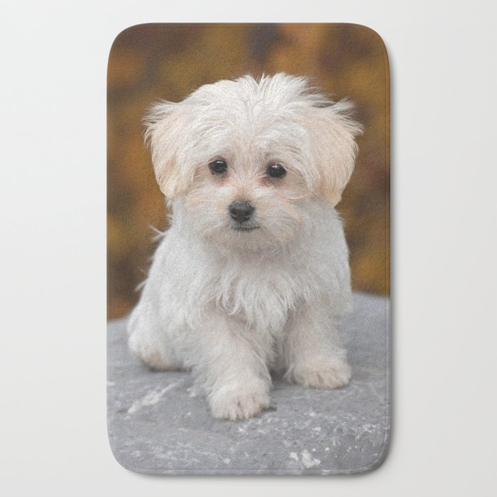 Maltese Puppy Bath Mat by Noveltees Society6