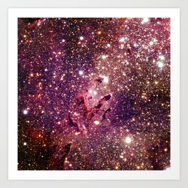 Galaxy : Eagle Nebula Mauve Burgundy Purple Gold Art Print