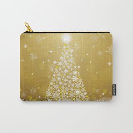 Gold Snowflakes Sparkling Christmas Tree Carry-All Pouch