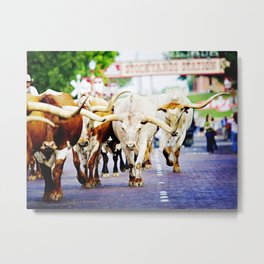 Texas Stockyards Metal Print | Animal, Texaslonghorns, Ranchanimals, Stockyardsstation, Iconictexas, Texas, Cattledrive, Fortworth, Cattle, Photo 