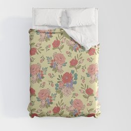 Vintage Florals - Yellow Duvet Cover