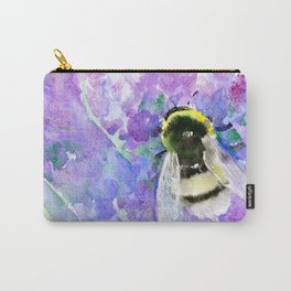 Bumblebee and Lavender Flowers Herbal Bee Honey Purple Floral design Carry-All Pouch