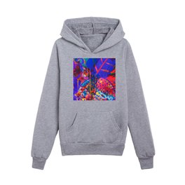 Abstract Purple and Red Lemon and Fruits Cut Out Decoration Kids Pullover Hoodie