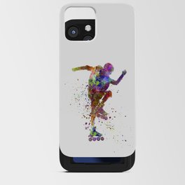 Young skater in watercolor iPhone Card Case