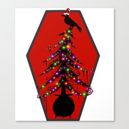 Merry Creepmas | Happy Holidays Christmas Tree Canvas Print