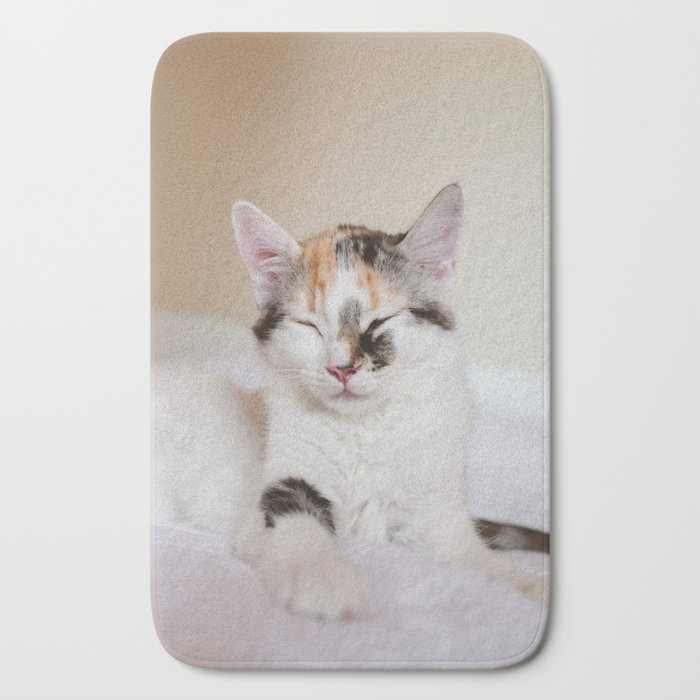Sleepy Cat Ii Bath Mat By Theopatino Society6