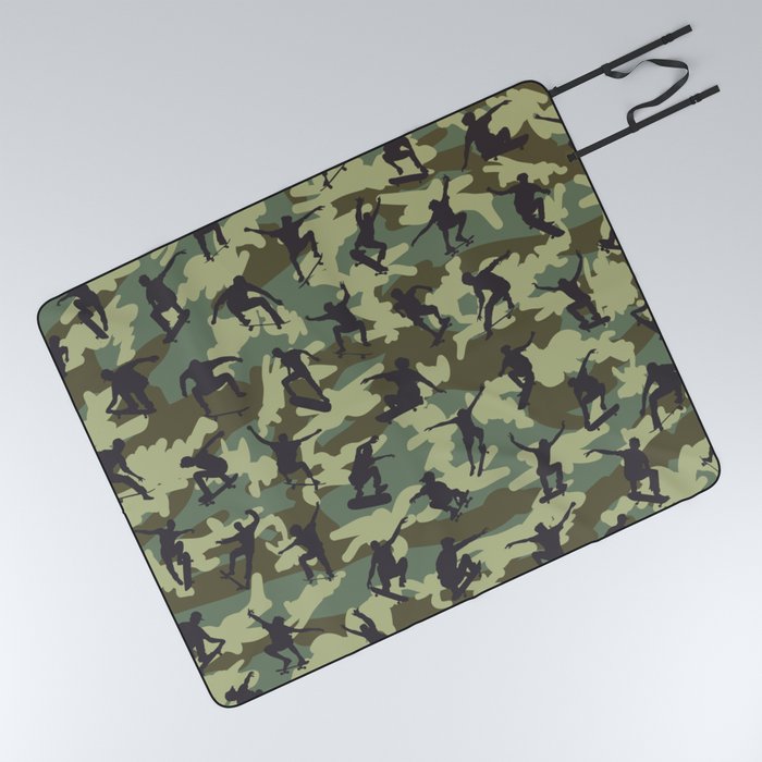 Skater Camo WOODLAND Picnic Blanket