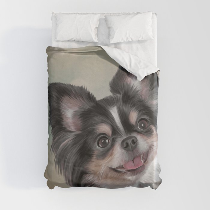 Drawing dog Chihuahua Duvet Cover