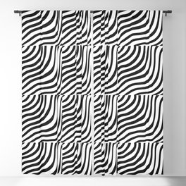 Black and White Striped Shells Blackout Curtain