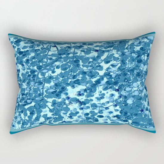 Flower | Flowers | Blue Small Leaf Vine Design Rectangular Pillow