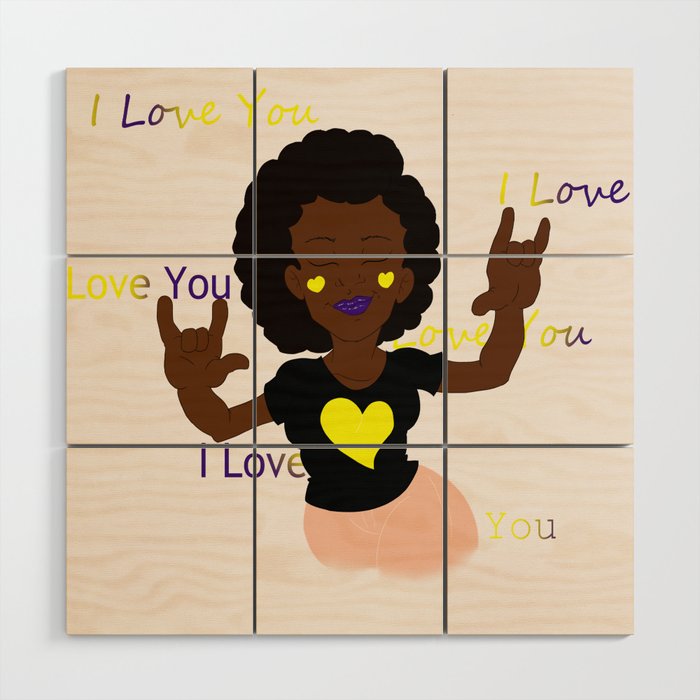 ASL I Love You Wood Wall Art
