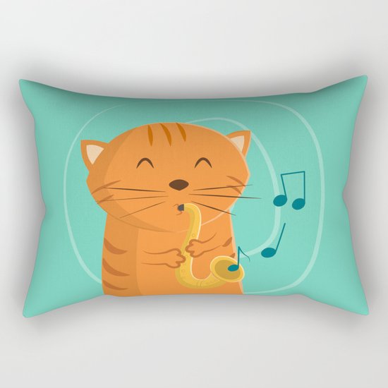 Jazz Cat Rectangular Pillow