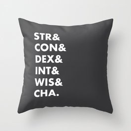 Dungeons and Dragons Abilities Throw Pillow
