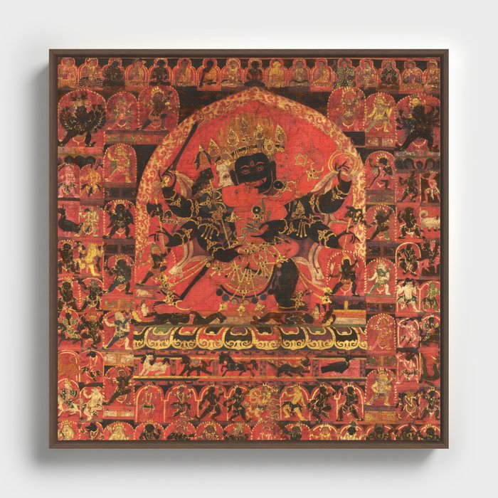 Buddhist Deity Trowo Tsochog Khagying Framed Canvas