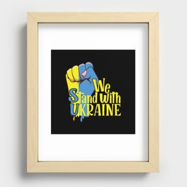 We stand with Ukraine blue and yellow Recessed Framed Print