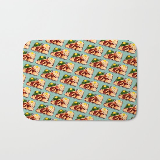 TV Dinner Pattern Bath Mat