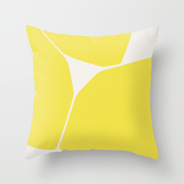 The Betsy Collection Minimalist Modern Floral in Yellow Throw Pillow