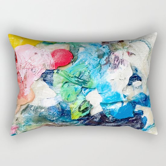 Rainbow Earth Paint Moon Love Rectangular Pillow