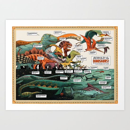 BEHOLD! THE DINOSAURS! Art Print