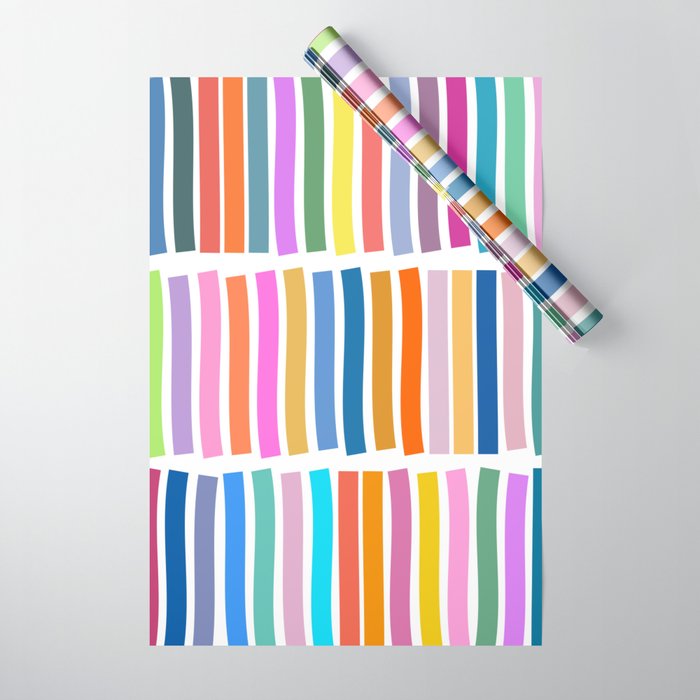 Rainbow striped sales wrapping paper